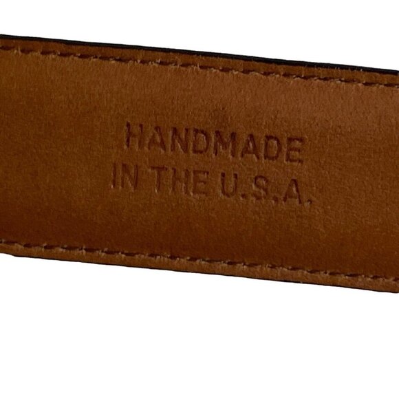 Bally Men's Designer Belt Sz 38 Loafer‎ Brush Off Whiskey Brown Leather - Picture 8 of 9